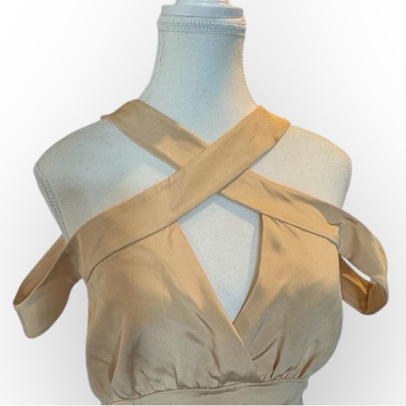 Vivienne Hu Runway Spring V-Neck CutOut Gown Dress Sz 4 Sexy Modern Timeless - Picture 8 of 11